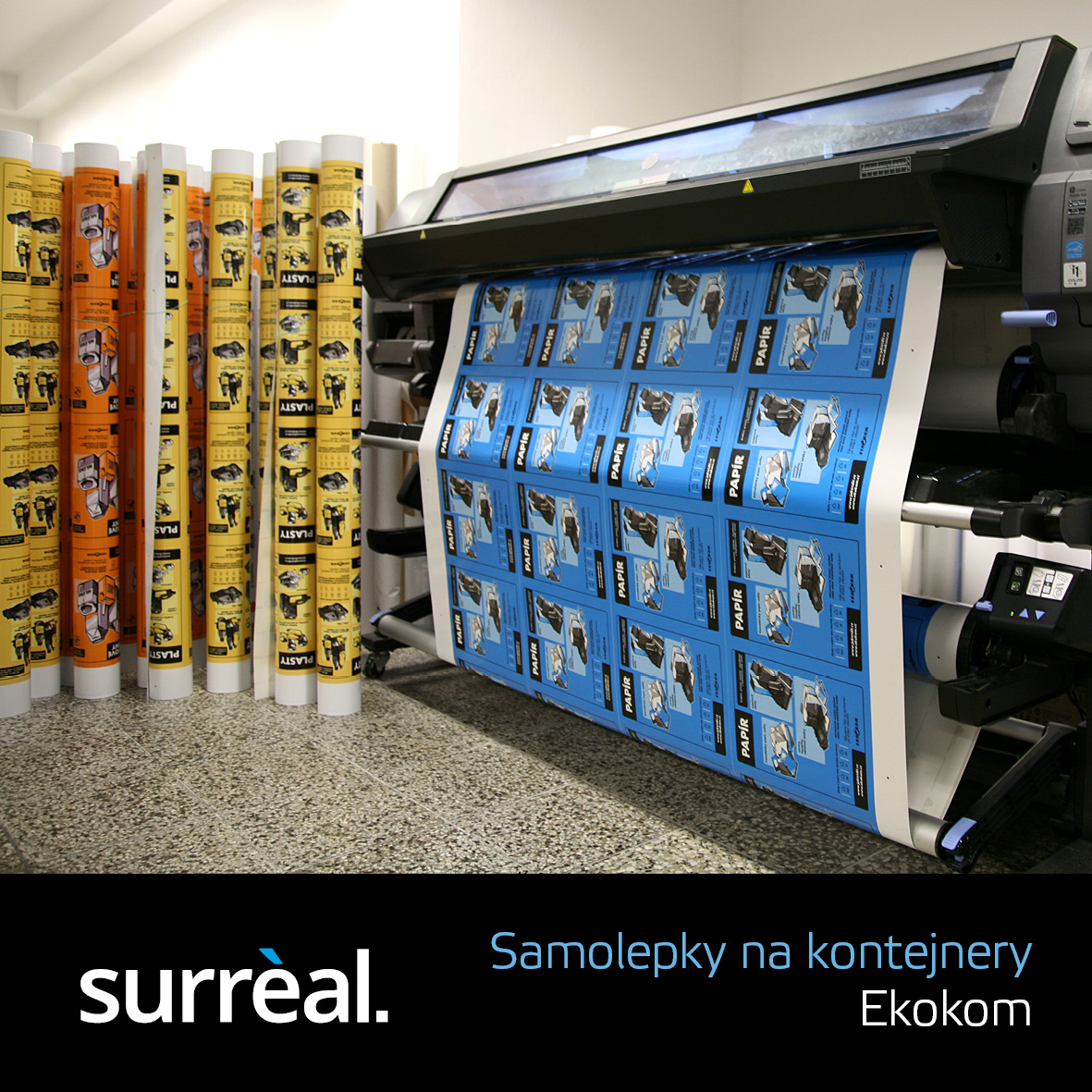 Výroba samolepek na třídicí kontejnery