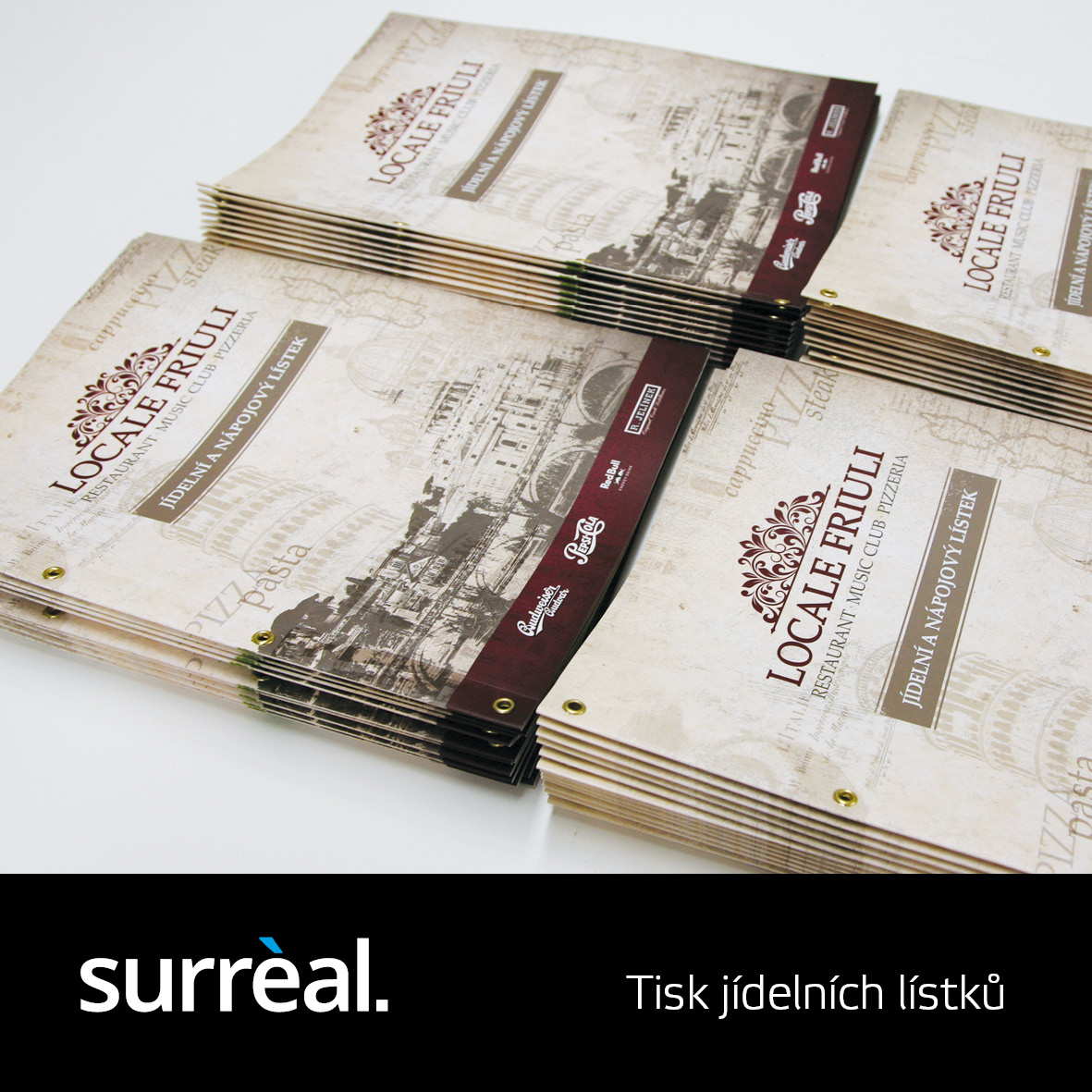 Grafika jídelních lístků