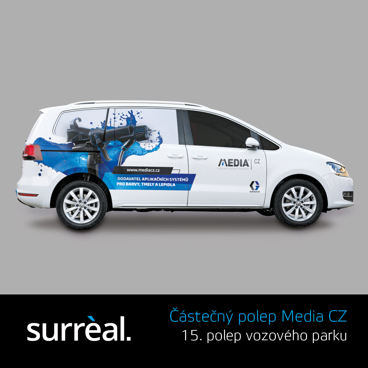 Jedno z aut firemní flotily Media CZ