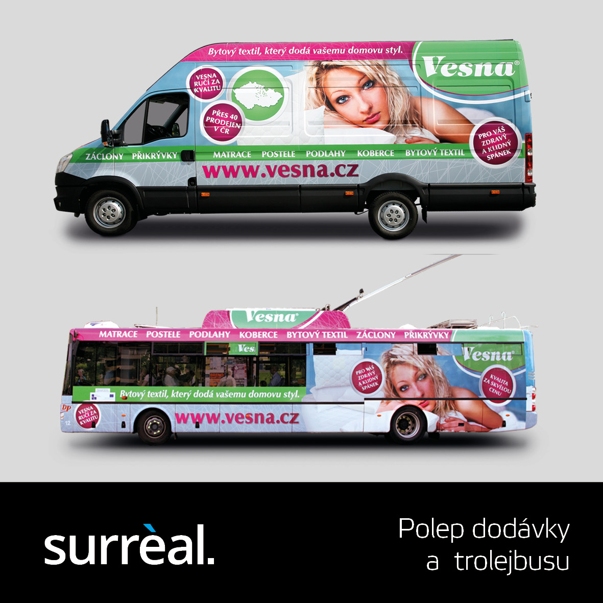 Polep dodávky a trolejbusu